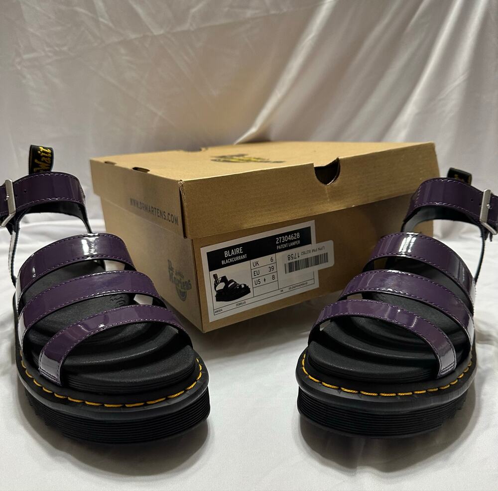Dr. Martens Blaire Patent Lamper Sandals Women’s US 8 Blackcurrant Purple